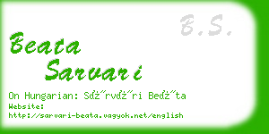 beata sarvari business card